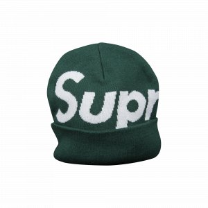 Шапка-бини с большим логотипом, цвет Зеленый Supreme