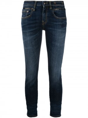 Укороченные джинсы скинни с заниженной талией R13. Цвет: синий