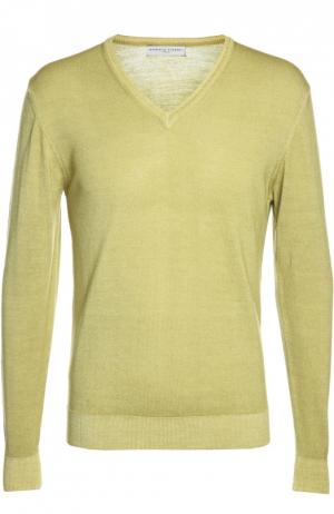 Вязаный пуловер Daniele Fiesoli. Цвет: желтый