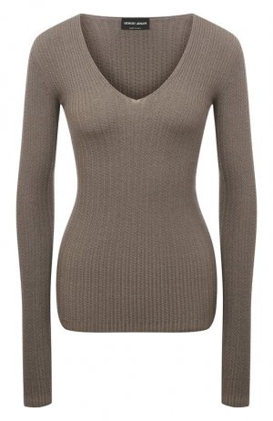 Шерстяной пуловер Giorgio Armani. Цвет: бежевый