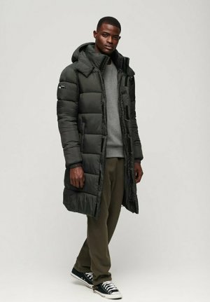 Зимнее пальто RIPSTOP LONGLINE PUFFER , цвет black grid Superdry