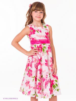 Платье KINDERBUTT. Цвет: розовый, белый, зеленый