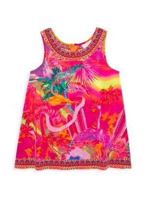 Хлопковое платье прямого кроя для маленьких девочек и , разноцветный CAMILLA