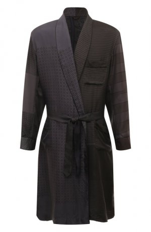 Шелковый халат Brioni. Цвет: серый