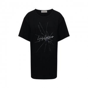 Хлопковая футболка Yohji Yamamoto. Цвет: чёрный