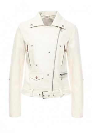 Куртка кожаная B.Style. Цвет: белый