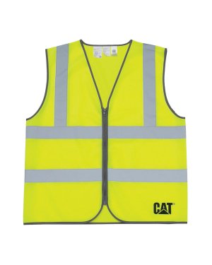 Мужской светоотражающий защитный жилет на молнии CAT, яркий желтый Cat