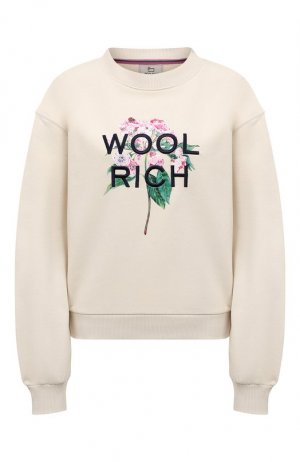 Хлопковый свитшот Woolrich. Цвет: кремовый