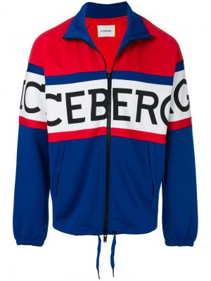 Спортивная куртка на молнии с логотипом Iceberg. Цвет: синий