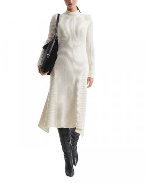 Платье миди Kris с высоким воротником REISS, цвет Ivory/Cream Reiss