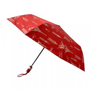 Мини-зонт , полуавтомат, 3 сложения, красный VIVA. Цвет: красный