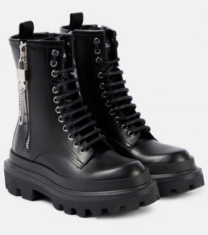 Кожаные армейские ботинки , черный Dolce&Gabbana