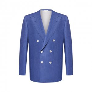 Пиджак из смеси шерсти и шелка Kiton. Цвет: синий