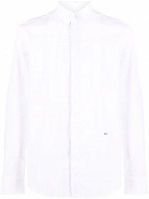 Плиссированная рубашка с длинными рукавами Les Hommes. Цвет: белый
