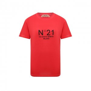 Хлопковая футболка N21. Цвет: красный