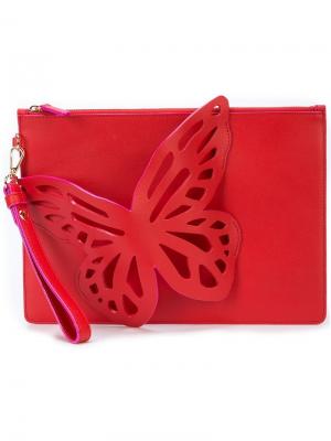 Butterfly applique clutch bag Sophia Webster. Цвет: красный