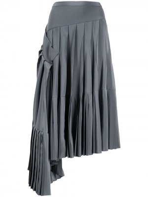 Плиссированная юбка асимметричного кроя Rochas. Цвет: серый