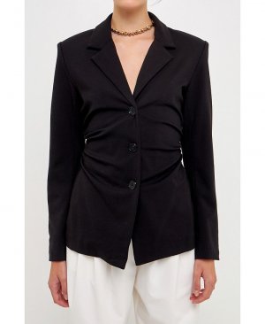 Женский пиджак со сборками , черный Grey Lab