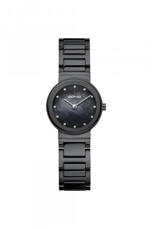 Классические аналоговые кварцевые часы из нержавеющей стали — 10126-777, черный Bering