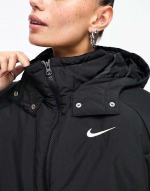 Черный тренч Essential Nike. Цвет: черный