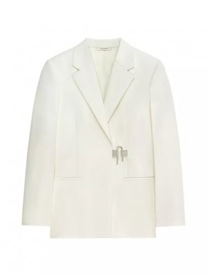 Куртка приталенного кроя из шерсти и мохера с пряжкой U-образным замком , слоновая кость Givenchy