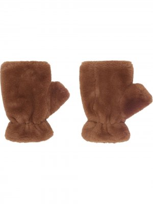 Перчатки-митенки Ariel из искусственного меха Apparis. Цвет: коричневый