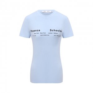 Хлопковая футболка Proenza Schouler White Label. Цвет: голубой