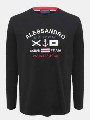 Лонгсливы Alessandro Manzoni Yachting. Цвет: черный