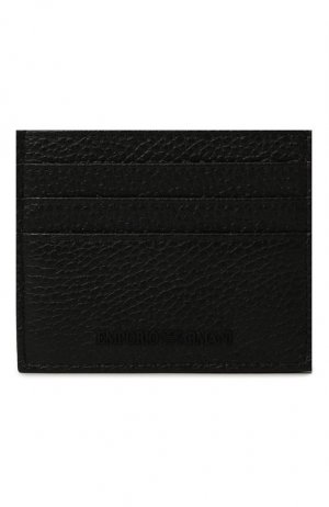 Кожаный футляр для кредитных карт Emporio Armani. Цвет: чёрный