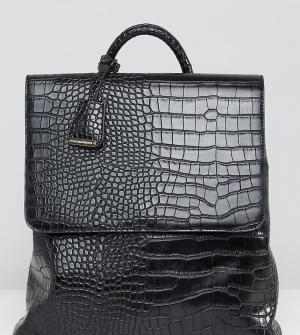 Черный рюкзак из искусственной крокодиловой кожи Glamorous. Цвет: черный