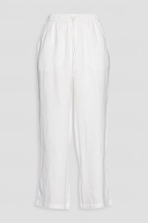 Укороченные льняные брюки прямого кроя ONIA, белый Onia