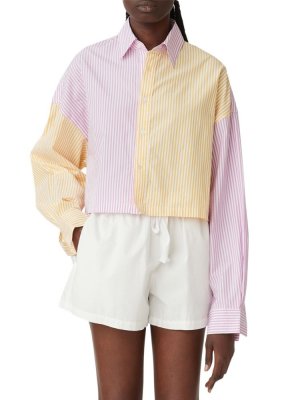 Укороченная полосатая рубашка Thomas Blanca, цвет Pink Multi BLANCA