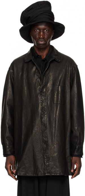 Черная кожаная куртка Isamu Katayama Backlash Edition Yohji Yamamoto