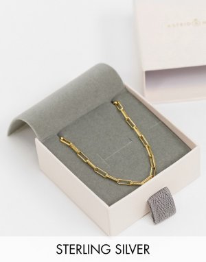 Позолоченное ожерелье-цепочка из стерлингового серебра -Золотой Astrid & Miyu