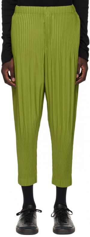 Зеленые декабрьские брюки ежемесячного цвета Homme Plisse Issey Miyake Plissé