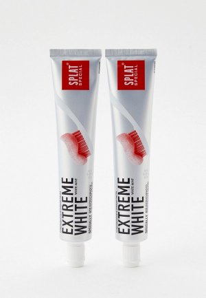 Комплект зубных паст Splat зубная паста Special Экстра Отбеливание, EXTREME WHITE, 2 шт. х 75 мл. Цвет: прозрачный
