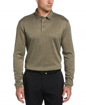 Мужская рубашка-поло с длинным рукавом для гольфа узором «гусиные лапки» , мульти PGA TOUR