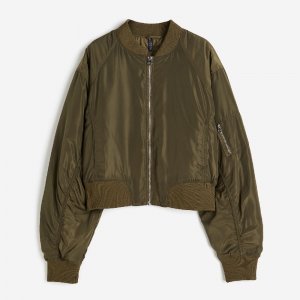 Куртка-бомбер , темно-зеленый H&M