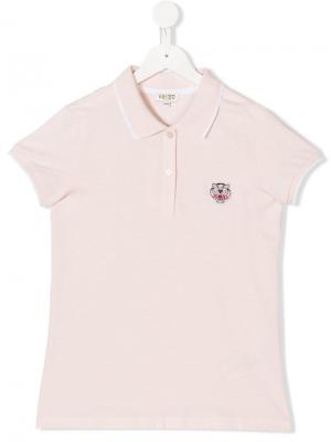 Рубашка-поло с логотипом Kenzo Kids. Цвет: розовый