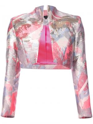 Укороченный пиджак с абстрактным принтом Rubin Singer. Цвет: розовый