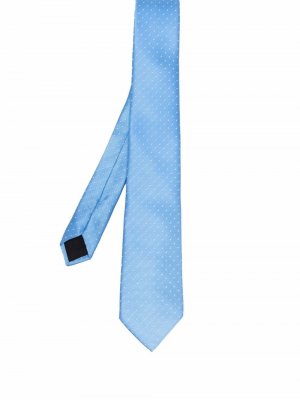 Шелковый галстук в мелкую точку LANVIN. Цвет: синий