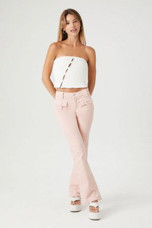 Вельветовые расклешенные брюки , розовый Forever 21