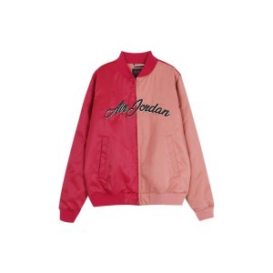 Color-Block Logo Print Flight Bomber Jacket Women Outerwear Pink CD5760-620 Jordan