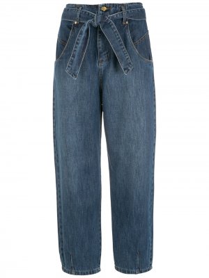 Прямые джинсы с присборенной талией Amapô. Цвет: синий