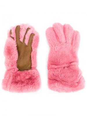 Двухцветные перчатки Marni. Цвет: розовый и фиолетовый