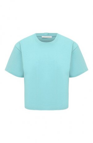 Хлопковая футболка Helmut Lang. Цвет: голубой