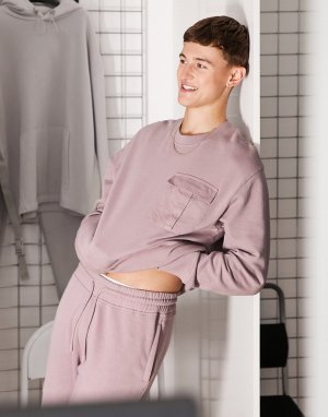 Oversized-свитшот сиреневого цвета с карманом карго от комплекта -Фиолетовый цвет Topman