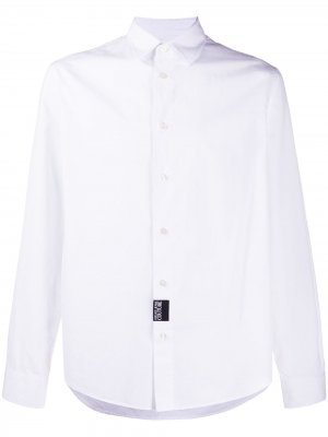 Рубашка с длинными рукавами и надписью Versace Jeans Couture. Цвет: белый