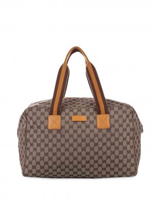 Дорожная сумка из канваса с узором GG Gucci Pre-Owned. Цвет: коричневый