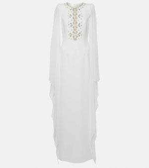 Украшенное креповое платье bridal saga с накидкой , белый Jenny Packham